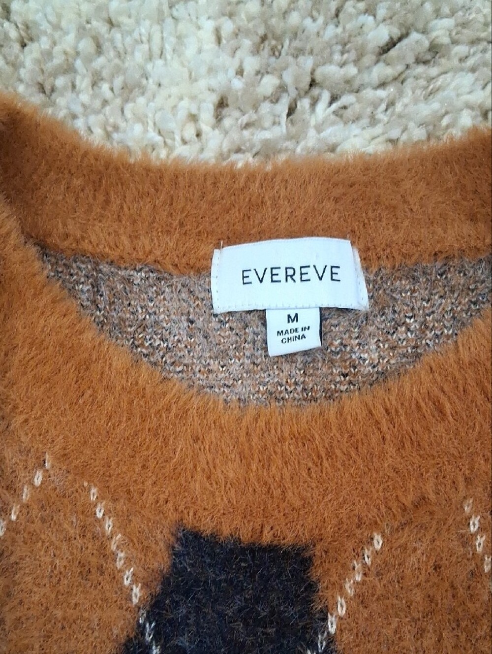 Evereve Frankie Crewneck Pullover Argyle Sweater - Picture 5 of 11